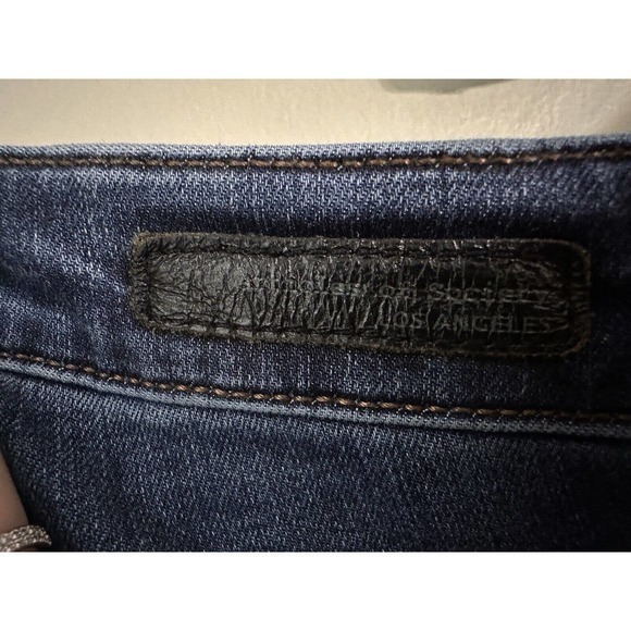 Articles Of Society‎ Skinny Leg Jeans Women's 27 Blue Raw Hem Low Rise Dark Wash - Picture 8 of 12